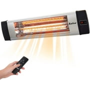 KUTON Electric Patio Heater, Outdoor Heater w/Remote, Wall Mounted Infrared Heater, IP65 Waterproof Outdoor Heater, 3 Power setting, Max. 5118BTU for Patio, workshop, Timer Setting for In/Outdoor