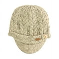 thumbnail image 2 of Erin Knitwear Irish Wool Oatmeal Peak Cap For Women, One Size, 2 of 2