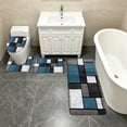 thumbnail image 6 of WWC 4‑Piece Bathroom Rug Set, Soft Non‑Slip Absorbent Bath Mat, U-Shape Contour Toilet Mat & Runner Rug for Bathroom and Shower Room, 6 of 8