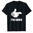 thumbnail image 1 of AALJY Couples I'm Hers Mens T-Shirt Matching Womens He's Mine Tee, 1 of 5