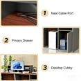 thumbnail image 4 of Reception Desk with Cabinet,78.7 Inch Modern Front Desk Reception with Cable Grommet,Easy Assembly,for Office,Checkout Counter,Hotel Lobby(Walnut), 4 of 6