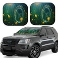 thumbnail image 2 of Bingfone Jelly Fish Print 2-Piece Sun Shade Front Windshield - Foldable Car Front Window Sunshades For Most Sedans Suv Truck - Small, 2 of 7