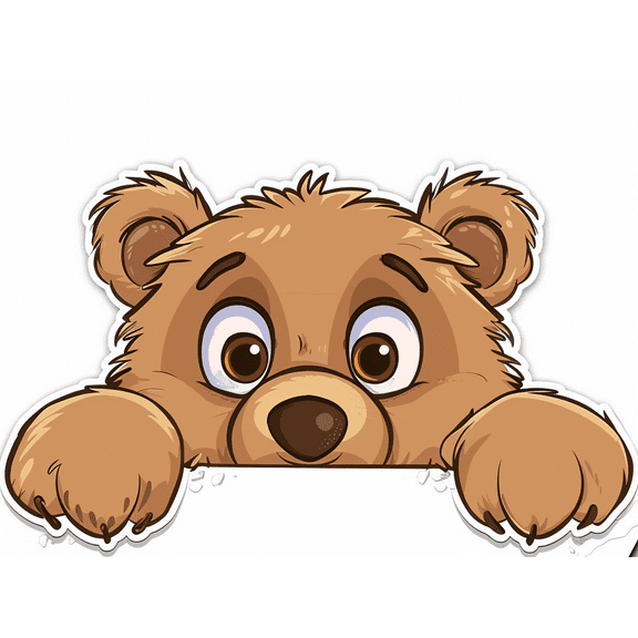 Cute Peeking Bear Car Sticker – Adorable Animal Decal for Rear Window, Kids & Animal Lovers, Waterproof & Easy to Apply – Add Fun to Your Vehicle with This Cute Bear Cling!