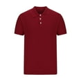 thumbnail image 6 of WREESH Men's Summer Solid Button Loose Knitted Short Sleeve Top for Casual Style Red, 6 of 7