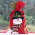 thumbnail image 3 of Dengjunhu Christmas Gift Bags Bulk, Drawstring Gift Bags Large with 3D Santa Claus Snowman Reindeer, Reusable Christmas Treat Bags Goody Bags Burlap Sack for Xmas Party Supplies(15 X 8 Inches), 3 of 8