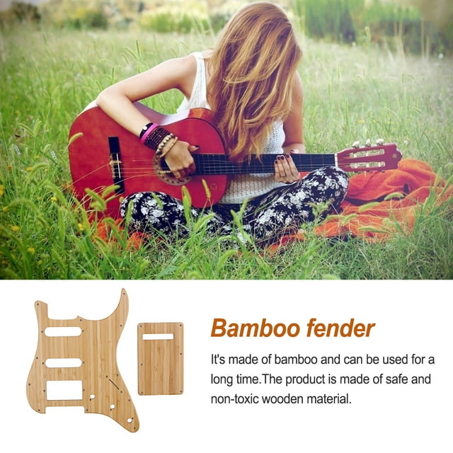 6-Strings Guitar Smooth Pickguards Bamboo Single 17 Screws Coils Scratch Plate Solid Trem Cover Knobs Switch Tip Instrument Accessories