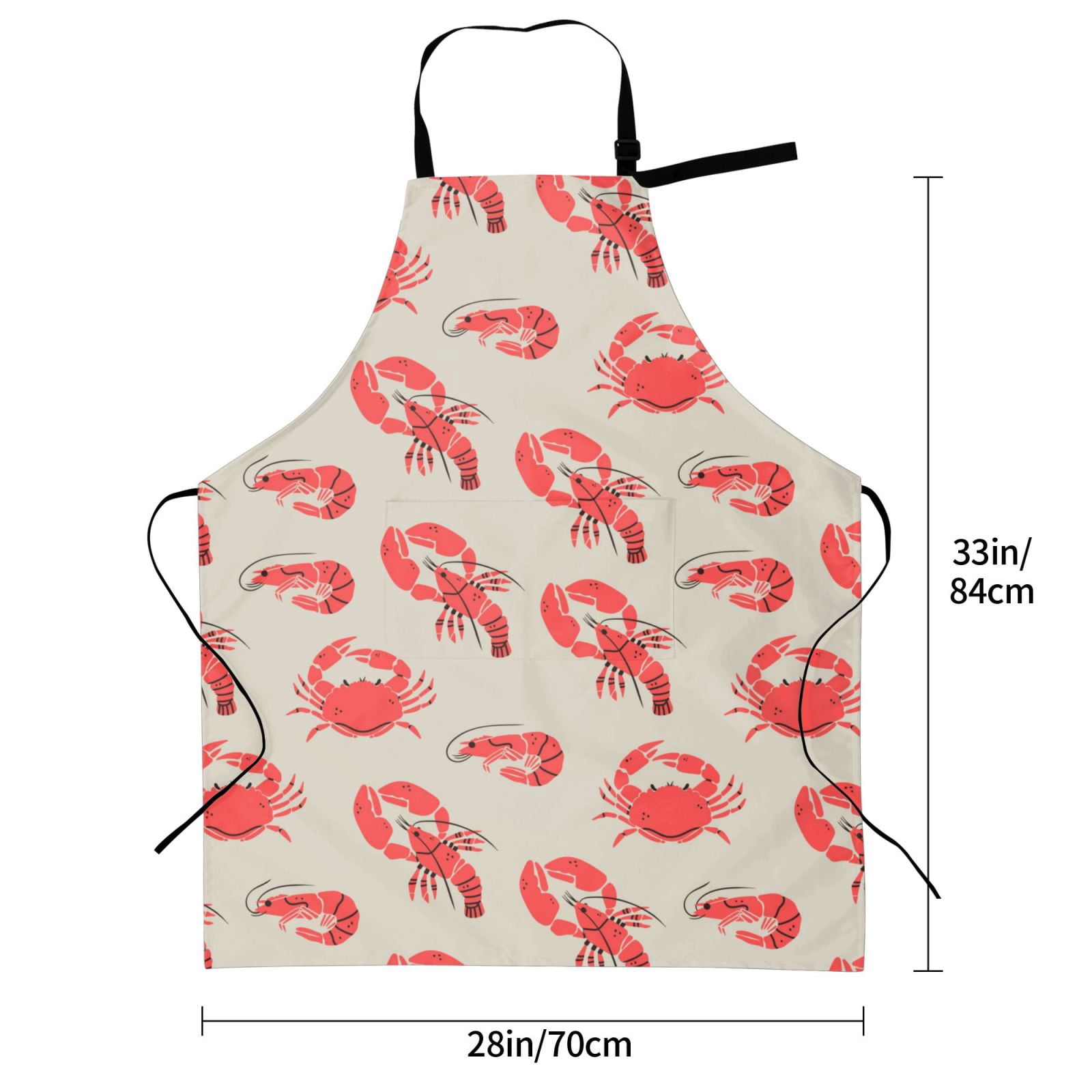 Kdxio Crab Lobster 1 Apron with Pockets Adjustable Kitchen Aprons for Men Women Waterproof Aprons for Cooking,Drawing,Crafting, Baking Household Cleaning