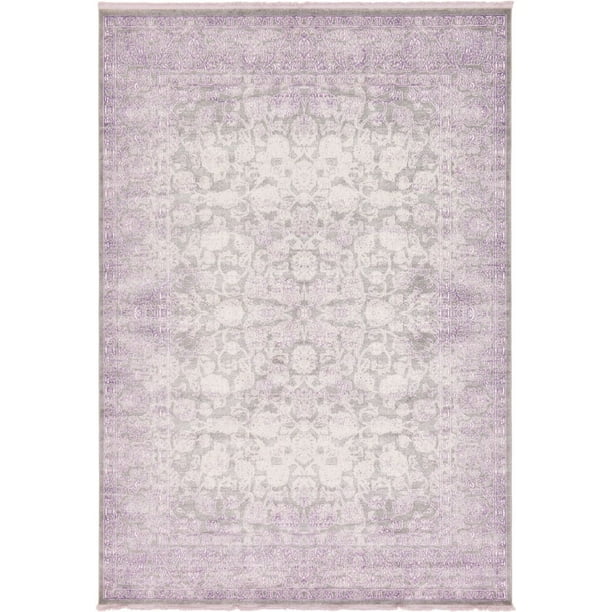 Contemporary Classique Collection Area Rug in Plum Color and Rectangle, Round, Runner, Square