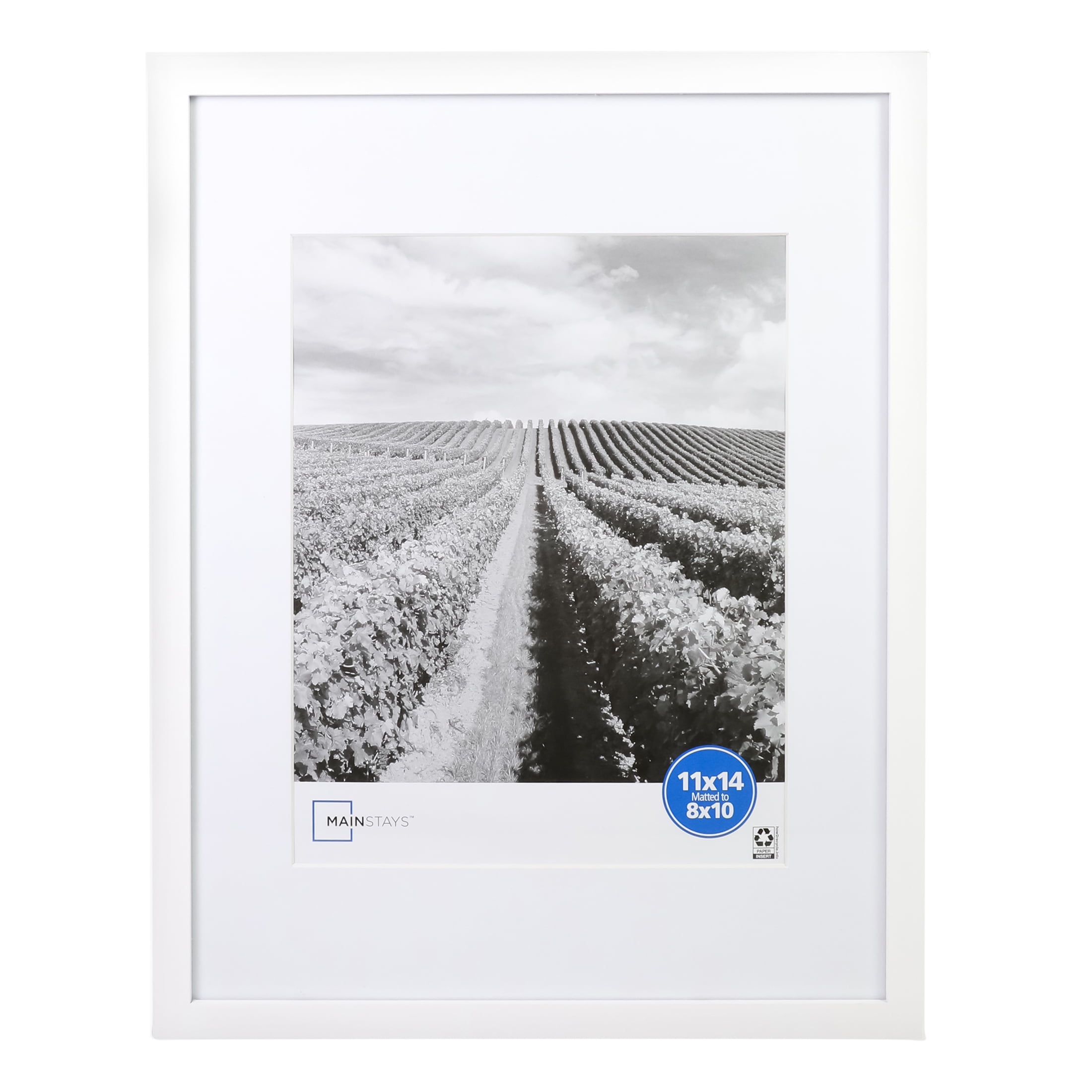Mainstays 11x14 inch Matted to 8x10 inch White 0.5" Gallery Wall Picture Frame