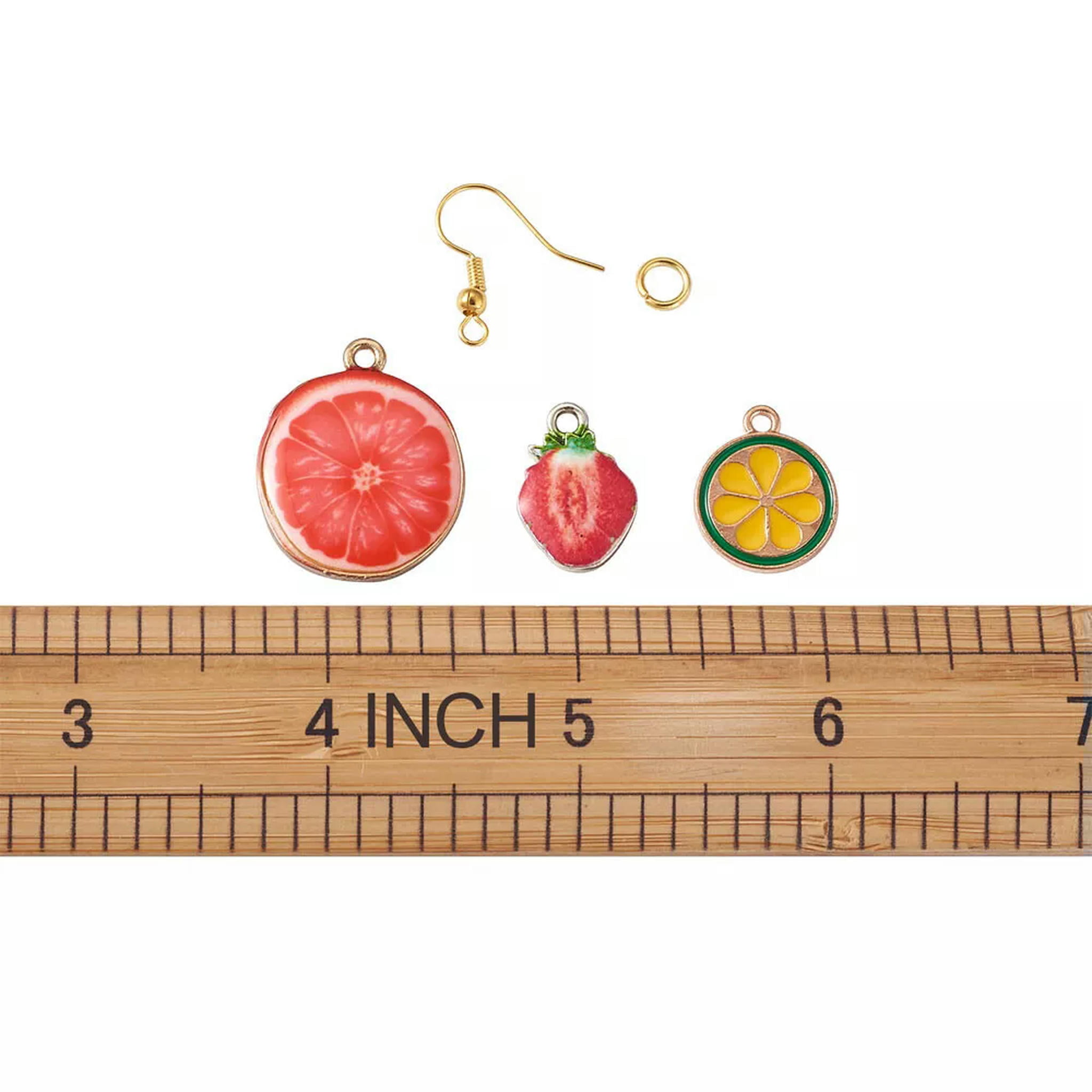 EOEMY 1 Set Diy Fruit Dangle Earrings Making With Pendants &Earring Hooks &Jump Rings