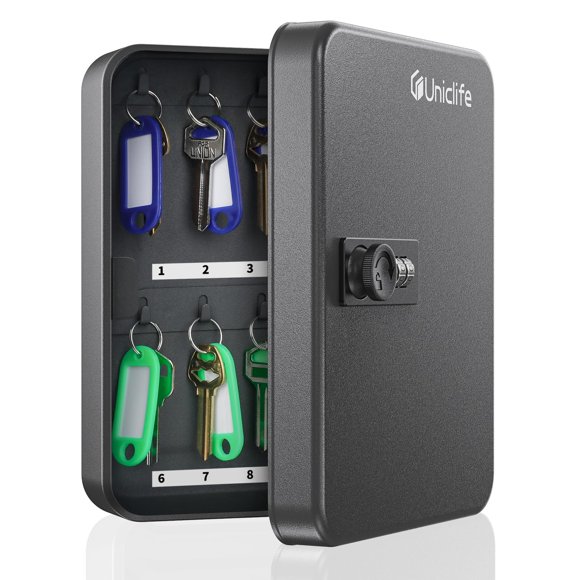 Armario para llaves Uniclife de 20 posiciones con cerradura de combinación, color negro