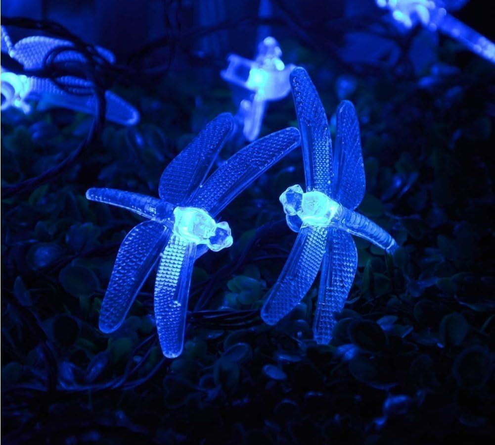 Dragonfly Solar String Lights Outdoor, 20ft 30 LED Waterproof Fairy Lights Decorative Lighting for Indoor/Outdoor Home Garden Lawn Fence Patio Party and Holiday Decorations