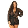 thumbnail image 2 of Women's Oh La La Cheri 1136X Plus Provence Eyelash Robe and G-String Set (Blue/Navy 3X-4X), 2 of 8