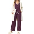 thumbnail image 3 of UVN Womens Pajama Sets Fall Long Sleeve Button Down Tops and Pants 2 Piece Outfits Ladies Lace Sleepwear Soft Pjs Lounge Sets, 3 of 10