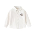 thumbnail image 7 of felwors Toddler Children's Cotton Shirts for Boys and Girls Long Sleeved Lapel Tops Baby Button Coats Casual Cartoon (White,7-8 Years), 7 of 7