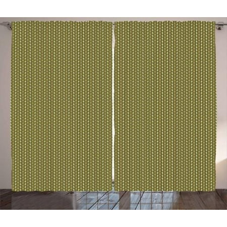 Vintage Curtains 2 Panels Set Geometrical Simple Exotic Vertical