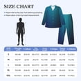 thumbnail image 4 of Uemuo Blue and Teal Gradient Pattern 2-Piece Loungewear Set - Men’s Soft Sleepwear, Cozy Winter PJs, Comfy Sleep Set-Small, 4 of 7