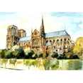 thumbnail image 2 of Bolokofsky, Ronald 18x14 Black Ornate Wood Framed with Double Matting Museum Art Print Titled - Paris Notre Dame, 2 of 4