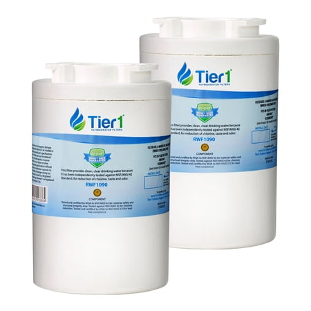 Tier1 WF401 Refrigerator Water Filter 2-pk | Replacement for Amana 12527304, Clean N Clear 12527304, WF401S, WF401P, Kenmore 46-9014, 46-9904, Fridge Filter