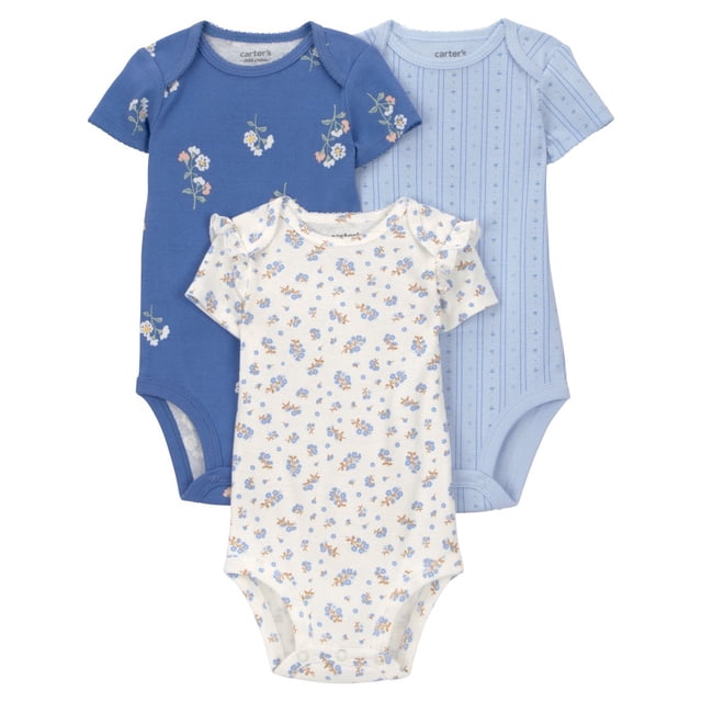 Pack de 3 bodies Child of Mine para Bebé Niña 3 piezas con Estampado Floral Azul Talla 24 Meses