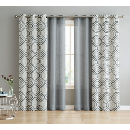 Vcny Home Jackston 2 Pack Printed Window Curtain Panels With Bonus