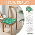 thumbnail image 2 of Green Christmas Snowman Seat Covers for Dining Room Chairs Set Of 4,Stretch Printed Washable Chair Seat Cover with Elastic Ties and Button,Removable Waterproof Couch Cushion Covers, 2 of 6
