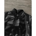 thumbnail image 6 of Zaldita Kids Girls Shiny Metallic Crop Tops Hip Hop Dance Costume Mock Neck Jazz Shirts Dancewear Black 12, 6 of 7