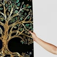 thumbnail image 3 of Orinice Tree of Life Golden Leaf Black Background Bathroom Decor Set with Hooks - Colorful Luxurious Graphic Print Polyester Fabric Shower Curtain Set - Home Bathtubs Decoration 60x72, 3 of 7