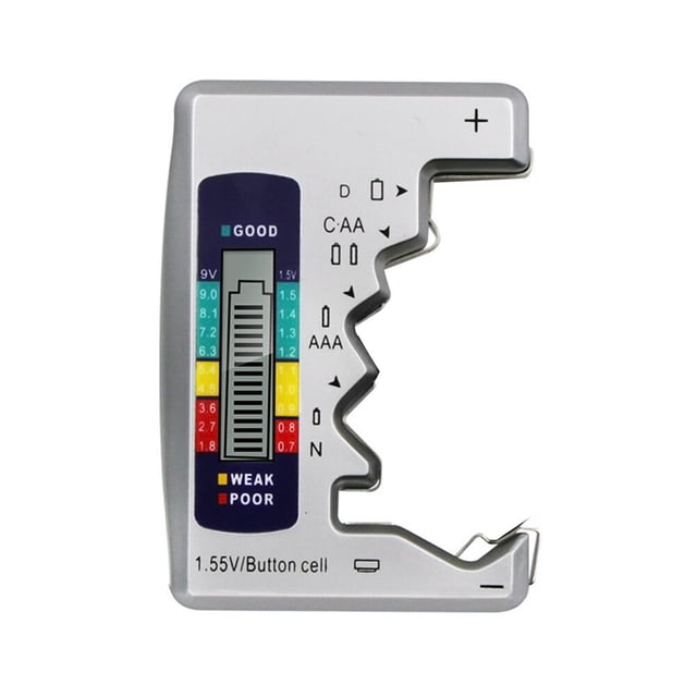 MasteelfCA Digital Battery Test Meter Portable Battery Test Meter for Home Outdoor Store (Silver)
