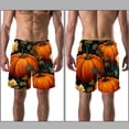 thumbnail image 3 of luoweisi Men's Beach Shorts Quick Dry Swim Trunks with Mesh Lining Thanksgiving Pumpkin L, 3 of 5