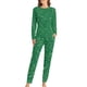 thumbnail image 2 of Pijamas navideños para mujer, ropa de dormir con estampado de notas musicales doradas, elegante, holgada, de gran tamaño, regalo de cumpleaños, 2 piezas, 2 of 4