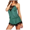 thumbnail image 1 of Ensemble de Sommeil 2 Pcs pour Femme en Satin, Camisole et Short, Pyjama Ample, Camisole et Short, Ensemble de Nuit 2 Pcs, Ensembles de Soutiens-Gorge pour Femmes, Justaucorps, Ensembles de Soutiens-Gorge en Cuir pour Femmes, Ensemble de 2, Ensembles de Soutiens-Gorge pour Femmes, Vert, TG, 1 of 4