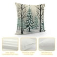thumbnail image 4 of QZHH  Happy Winter Merry Christmas Snow Pine Decorative Throw Pillow Cover Cushion Case for Outdoor Home Sofa Light Green, 4 of 5