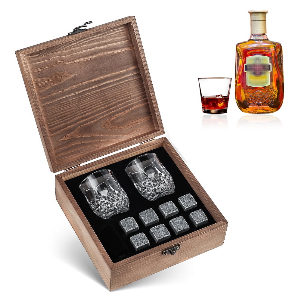 Whiskey Stones 8pcs Stainless Steel Whiskey Ice Cubes Reusable Chilling Stones Bourbon Whisky gifts for men 