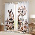 thumbnail image 2 of Erosebridal Watercolor Donkey Pair Windmill Print Black Out Curtains, Country Farm Curtains Pack of 2 (42x63 Each) for Kids Boys and Girls, 2 of 6