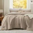 thumbnail image 2 of U by Bedsure 3 Pieces King Comforter Bedding Set, Khaki Comforter Set for All Seasons, 1 Lightweight Prewashed Comforter and 2 Pillowcases,King,Khaki, 2 of 6