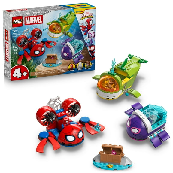 LEGO Marvel Spidey And His Amazing Friends Spidey: Underwater Vehicles Building Toy for Kids - Super Hero Pretend Play Set for Preschool Boys & Girls, Ages 4  - Gift Idea for Birthdays - 11207
