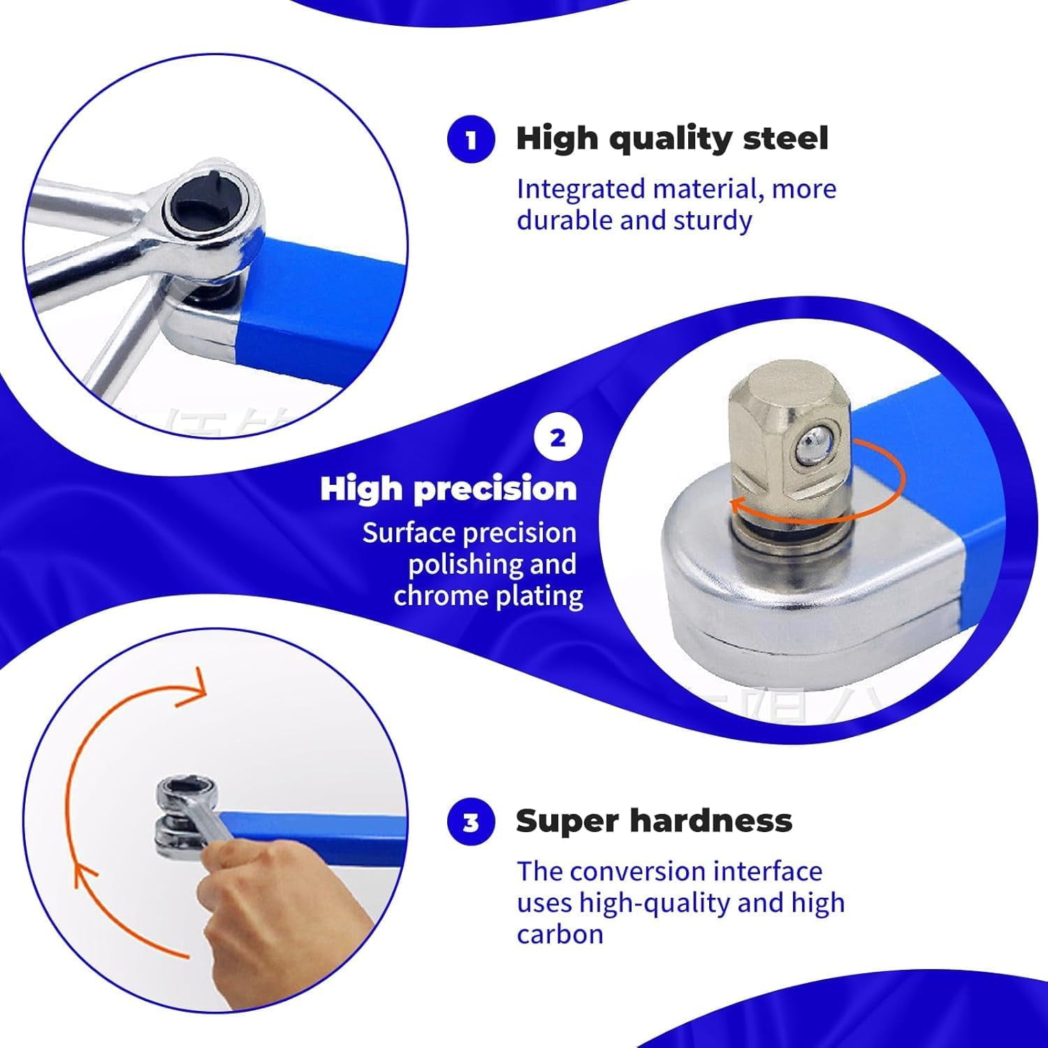 2026 New PRO Offset Extension Wrench, Pro Zero Offset Extension Wrench Impact, With 1/2",1/4" And 3/8" Square Drive Adapters,Wrench Extender Tool (2PCS)
