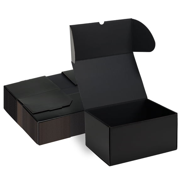 10x7x5 Black Shipping Boxes Set of 20 Corrugated Cardboard Mailer Boxes for Packaging Small Business Mailing Gifts