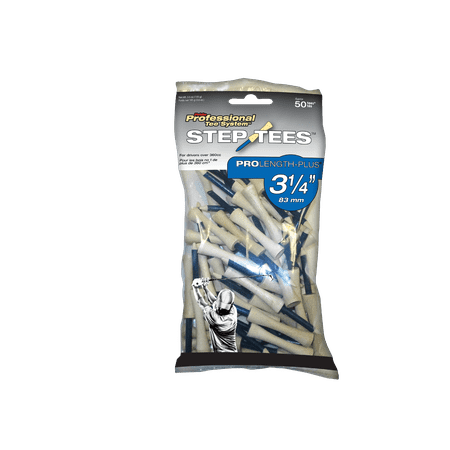 Pride Professional Tee System, 3-1/4 inch Two Piece Step Tee, 50 Count, Blue