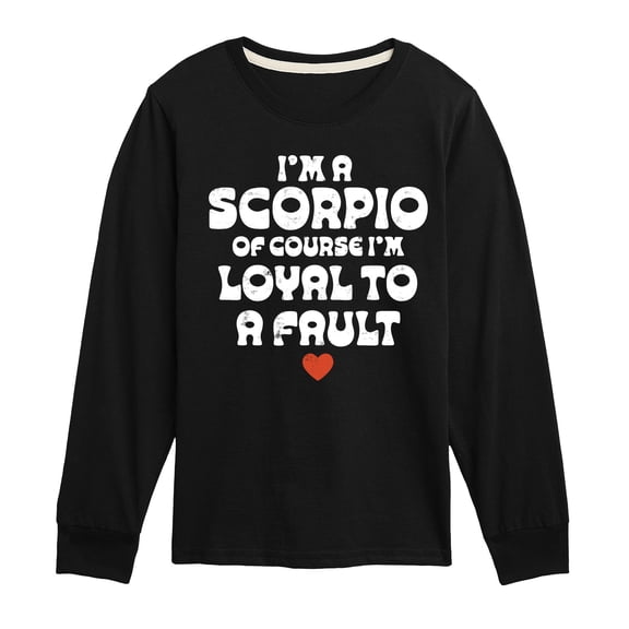 Instant Message - I'm A Scorpio Loyal To A Fault Boys' Long Sleeve Graphic T-Shirt