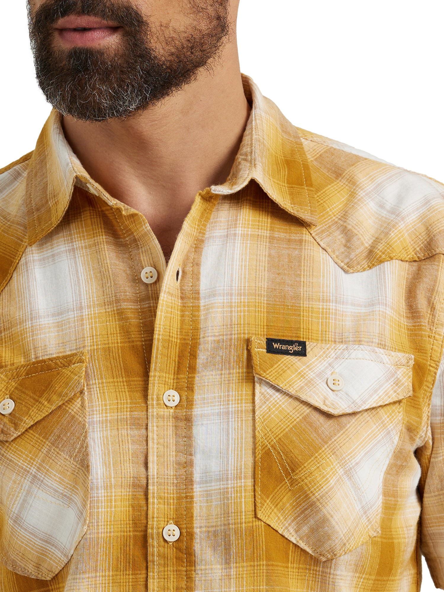 Wrangler® Men's Premium Short Sleeve Plaid Shirt, Sizes S-2XL