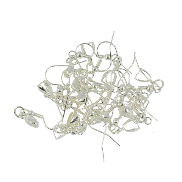 20 piezas de aleación de alambre francés para pendientes, gancho de fianza, joyería DIY, fabricación en 6 colores Blanco plateado Zulema Alambre francés del oído