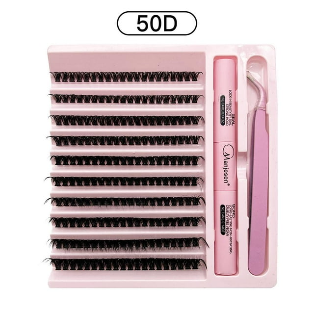 Kit d'Extension de Cils DIY avec Liaison pour Cils, Scellant et Dissolvant / Colle pour Cils en Grappe Imperméable à Tenue Forte / Ensemble d'Application et de Retrait des Cils à Domicile