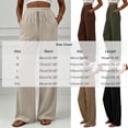 thumbnail image 3 of vdgthytj Wide Leg Pants for Women Drawstring High Waist Loose Casual Ribbed Fall Corduroy Trousers with Pockets(Medium,Army Green), 3 of 7