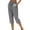 *Black, variant on Women's Plus Cotton Linen Capri Pants,Drawstring Side Split Cropped Trousers For Women,Ladies Lightweight Summer Lounge Pants with Pockets,Navy,S-5XL
