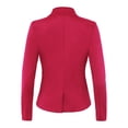 thumbnail image 3 of A2Y Women's Slim Fit Ponte Comfy One Button Closure Long Sleeve Blazer Fuchsia S, 3 of 5