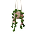 thumbnail image 1 of Hand Crocheted Wool Potted Plant Car Hanging - Creative Rearview Pendant, for Decoration & Gifting, 1 of 6