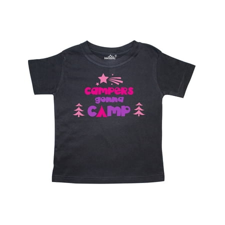 

Inktastic Campers Gonna Camp Stars Trees - Pink Purple Gift Toddler Boy or Toddler Girl T-Shirt
