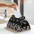 thumbnail image 5 of Goofa Japanese White Crane Pattern Triangle Square Tissue Box Cover, Modern PVC Leathe Facial Paper Holder,Decorative Holder/Organizer for Bathroom Vanity Countertop, 5 of 9